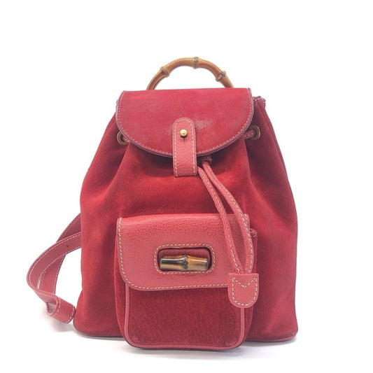 GUCCI Bamboo Backpack Red