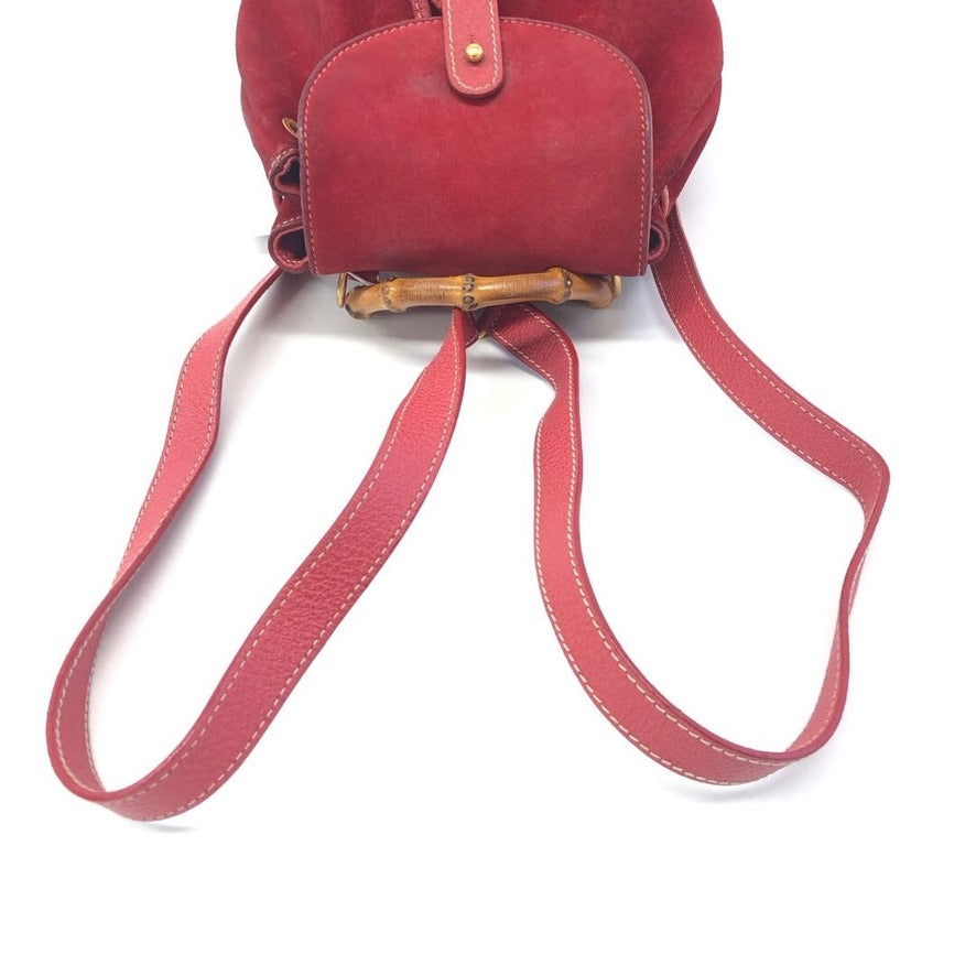 GUCCI Bamboo Backpack Red